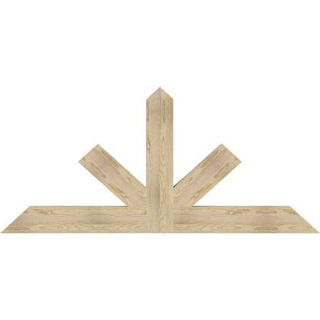Ekena Millwork Saratoga Rough Sawn Timber Gable Bracket, Douglas Fir, 72"W x 33"H x 4"D x 6"F, 11/12 Pitch GBW072X33X0406SAR00RDF